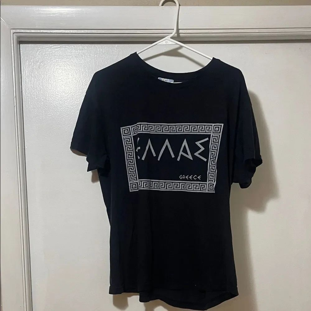 Greece Black Graphic T-Shirt Xl